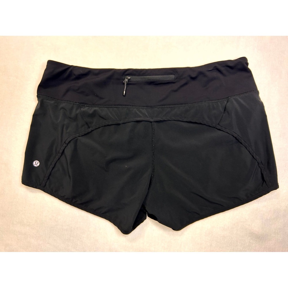 Lululemon Run Times Short 4 way Stretch Black 4" inseam Running Gym Size 12 - Picture 12 of 16